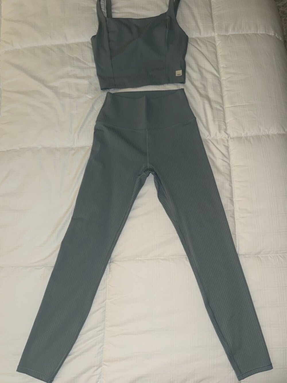 LIKE NEW, Vuori Inversion Rib Support Tank & Rib Legging in Mist - XS - Picture 3 of 7